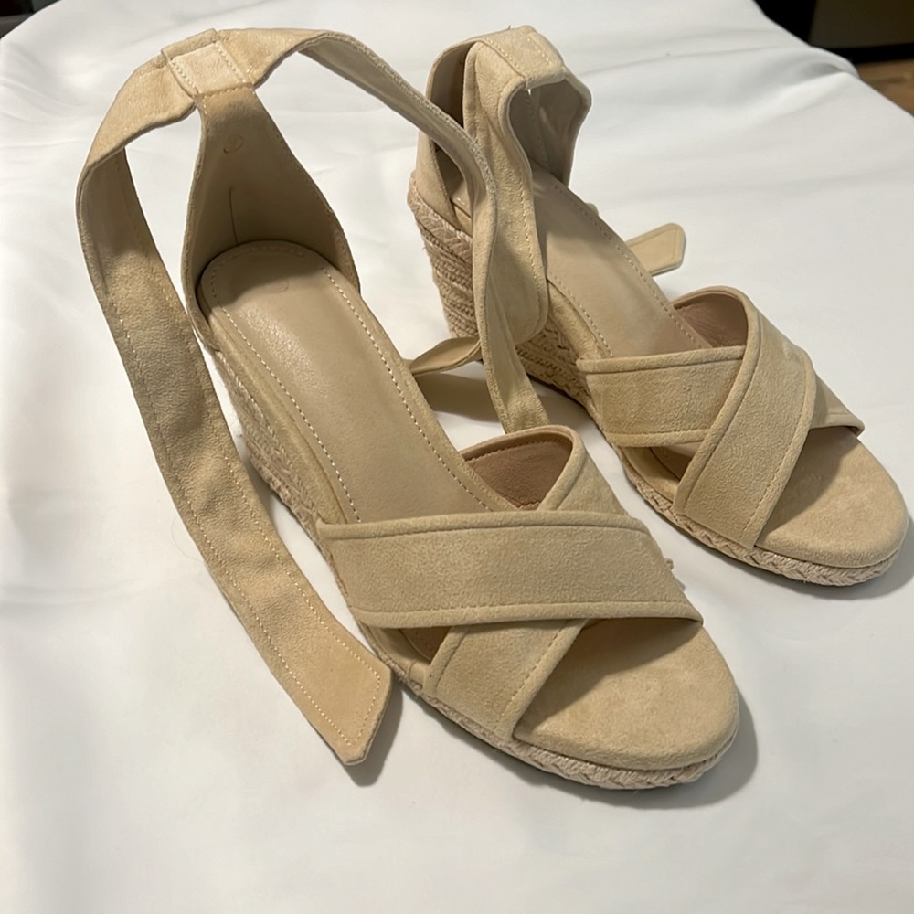 LAICIGO Womens Lace Up Espadrille Wedge Sandals